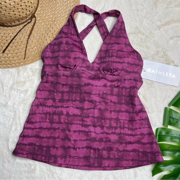 Athleta Other - Athleta Plunge Printed Tie Dye Tankini Top